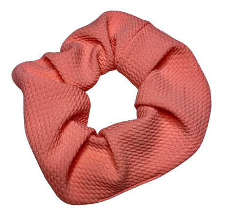 Solid Coral Scrunchie