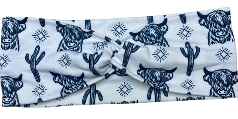 White Highland Cow Headband
