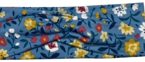 Doodle Blue Floral Headband