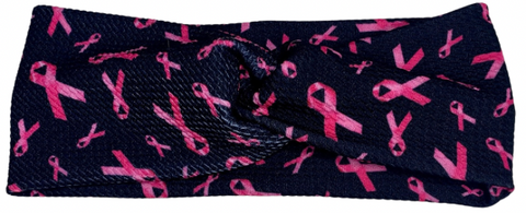 Breast Cancer Awareness Headband-Black