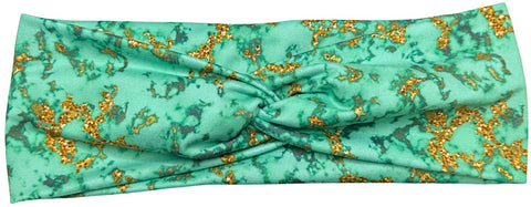 Turquoise and Gold Headband