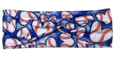 Baseball Hearts Headband