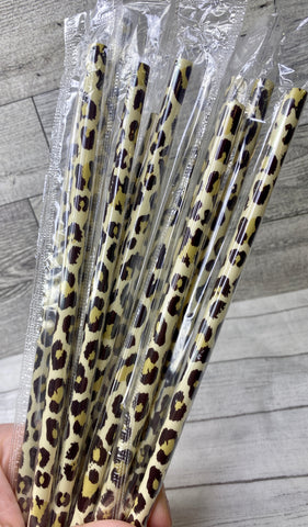 Lydia Leopard Reusable Straw