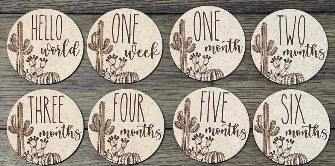 Cacti Birth/Milestone Signs – Emerald June Couture