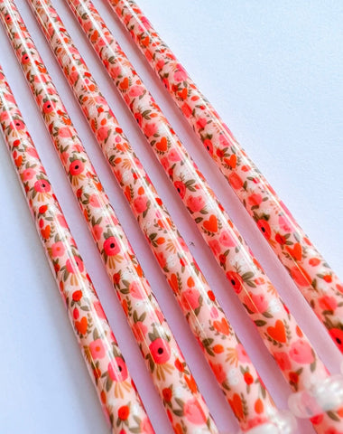 Pink Floral Reusable Straw