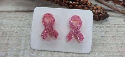 Pink Ribbon Earrings