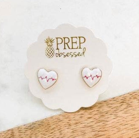 EKG Enamel Earrings