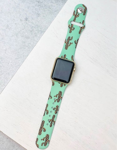 Teal Cheetah Watch Band