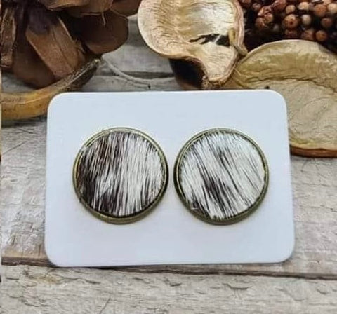 Hair on Hide Stud Earrings